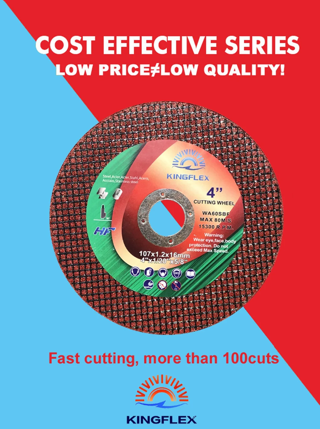 4 "Inch Super-Thin High Quality Abrasive Cutting Disc Cutting Wheel for Steel and Inox